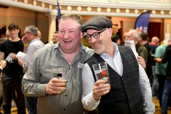 Public opinions at the Isle of Man Beer and Cider Festival - John Corlett (Onchan) and John Stephens (Douglas)