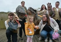 Hundreds flock to Rushen Abbey after dinosaurs take over