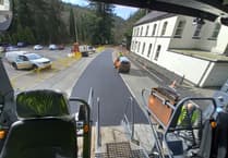 Pictures show resurfacing and maintenance work on section of Isle of Man TT Course 