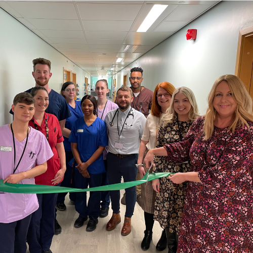 Teresa Cope opening the new AATU at Noble's Hospital