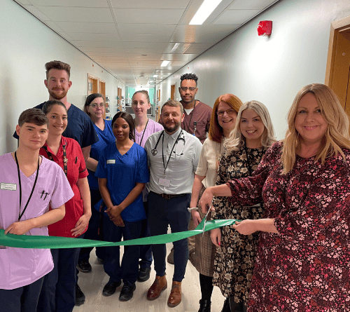 Teresa Cope opening the new AATU at Noble's Hospital