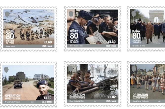 Isle of Man Post Office have released a set of 10 stamps commemorating both the 80th anniversary of the D-Day landings and the 80th anniversary of Operation Market Garden.