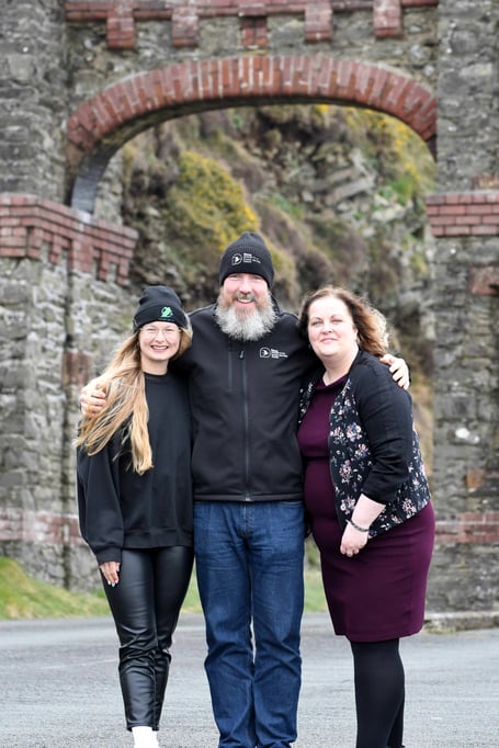Pictured left to right: Clara Isaac, founder of recyclecollect.im; Graham Makepeace-Warne, Head of Engagement and Deputy CEO at Manx Wildlife Trust; and Kate Moughtin of Microgaming