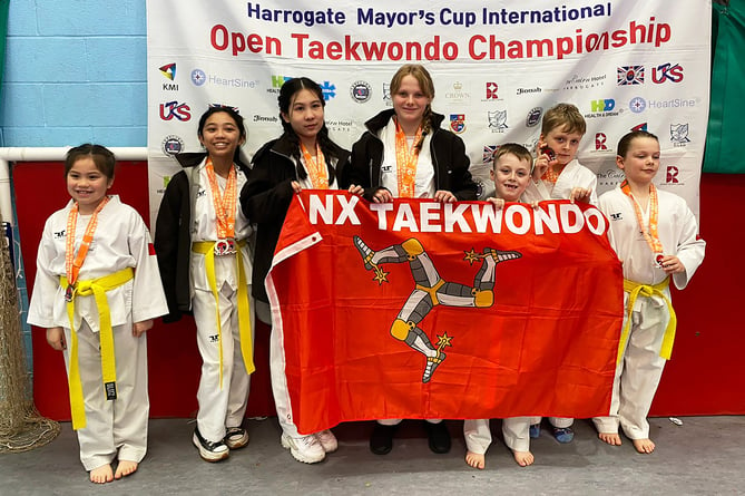 The Manx Taekwondo team that performed well at the 8th KTA Mayor Cup Poomsae Championships in Harrogate recently