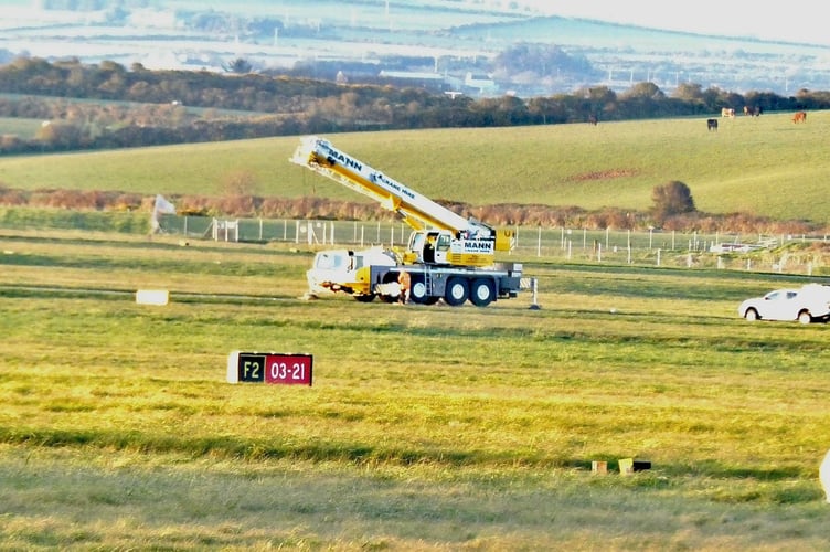 Lifting equipment at the airport last night