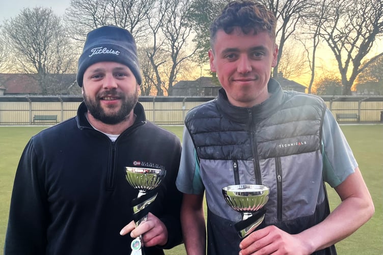 Noble’s men’s pairs winners Dean Kinley (left) and Sam Clague (Photo: Glynn Hargraves)
