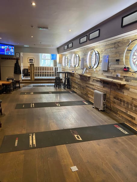 The darts area at the Rosemount pub