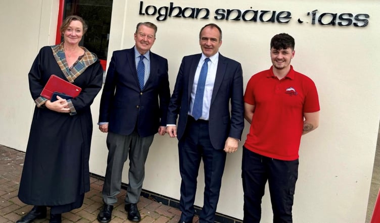 Chief Minister Alfred Cannan and Education Minister Daphne Caine meet representatives from the Southern Swimming Pool