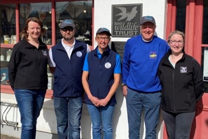 MWT Marine Officer, Lara Howe with Gemini crew: Alan Taylor, Louisa Harris, Bob Taylor and MWT Marine Conservation Assistant, Clare Rogerson