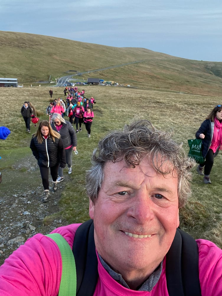 David Cretney taking part in the Peel Castle sleepover