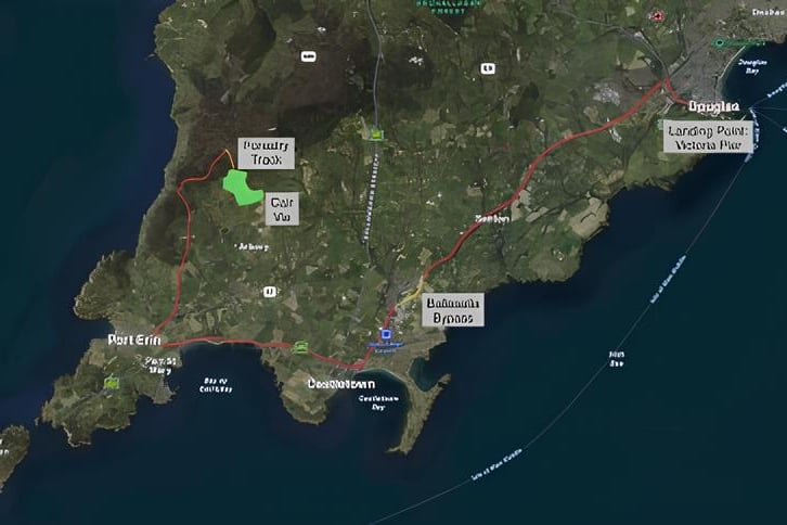 Proposed transport route for the turbines