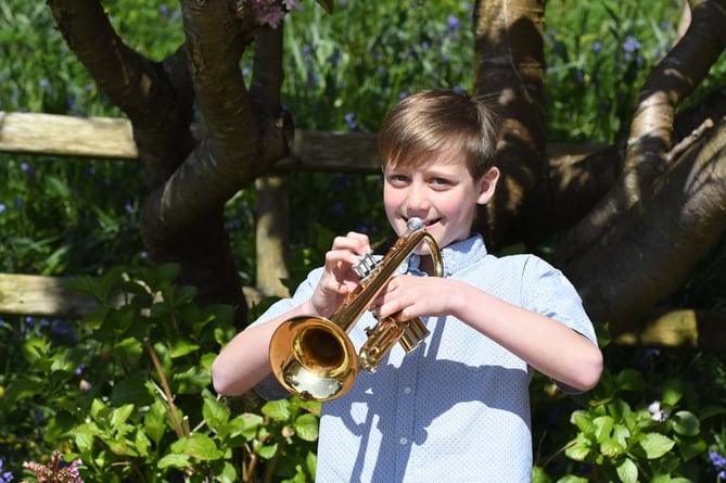 Trumpet player Aelan Morgans, winner of the Brass Instrumental Solo class (up to year 6)
