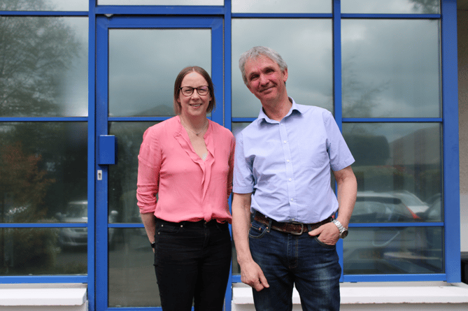 The new CEO of PDMS Catriona Watt with founder Chris Gledhill