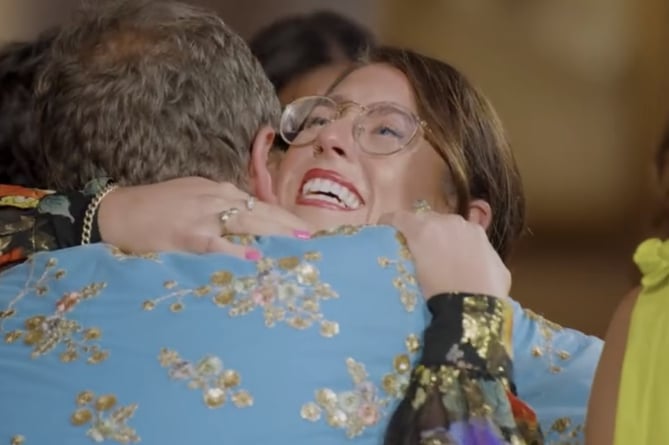 Roisin Quinn hugs Alan Carr after winning series five of Interior Design Masters