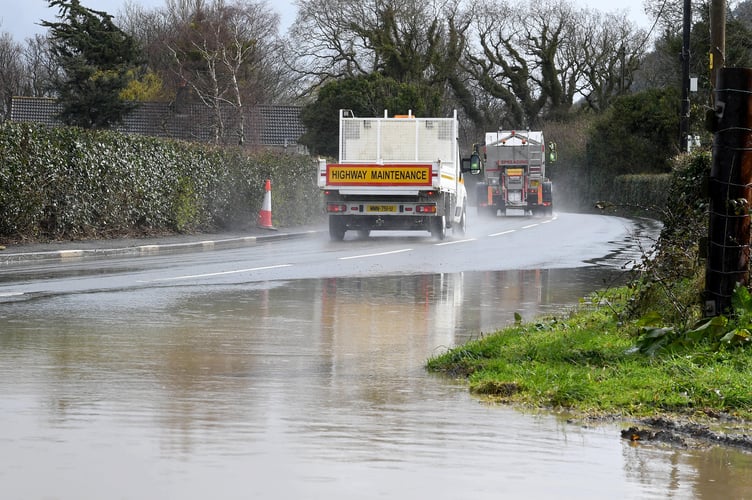 Flooding on the island's roads in April this year