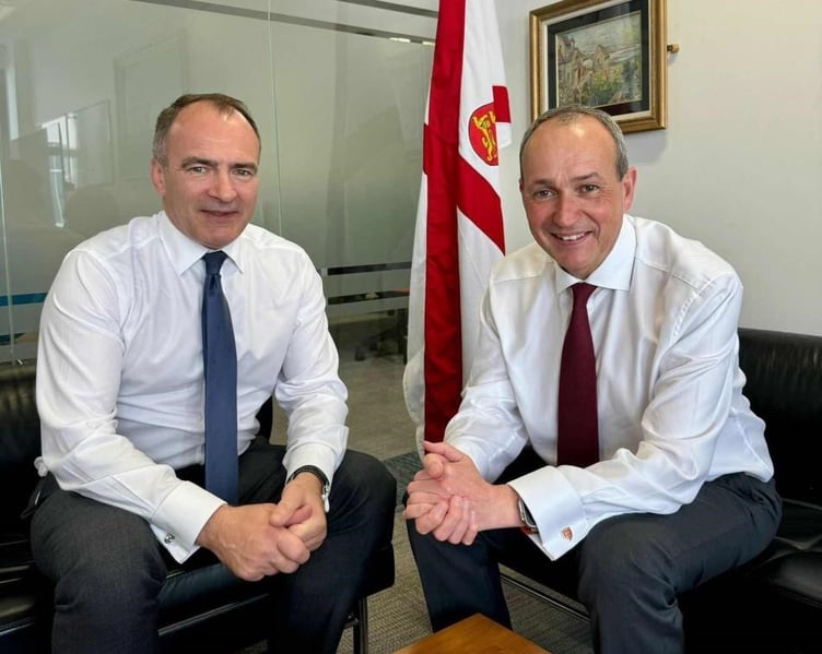 Chief Minister Alfred Cannan and Jersey Chief Minister Deputy Lyndon Farnham