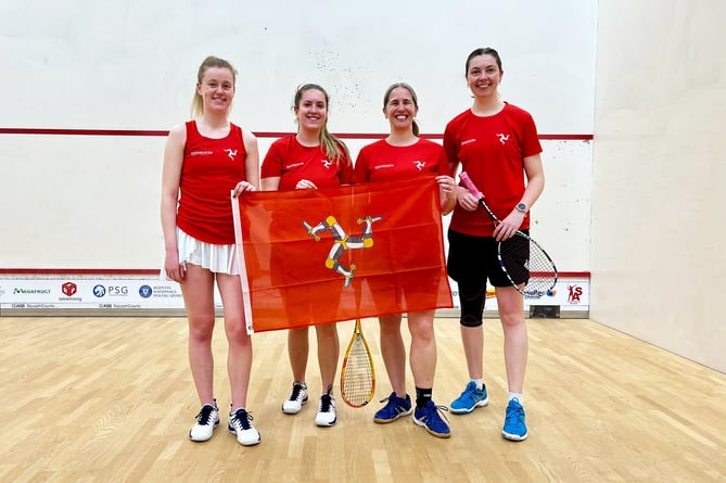The Isle of Man team of (left to right) Hannah Dixon, Clare Townsend, Dasa Brynjolffssen and Beth Jones that competed in the ESF European Team Division Three Squash Championships in Bucharest