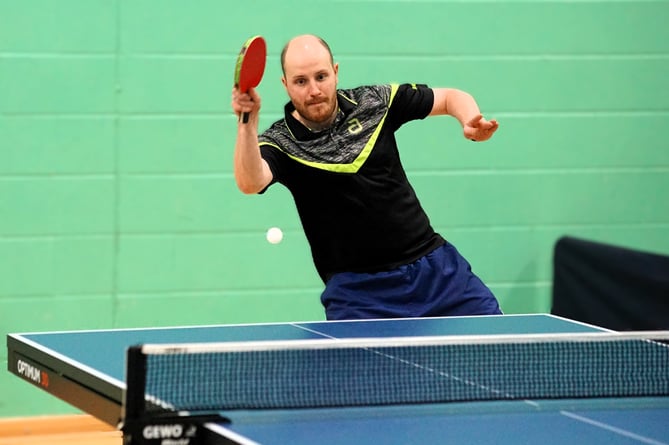 Scott Lewis defeated Adam Teare in the final to clinch the island men's singles table tennis title (Photo: Malcolm Lambert)