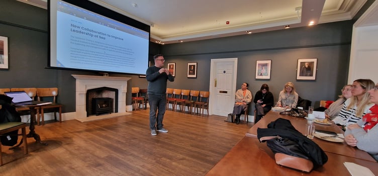 Captain Lee Clarke addresses the inaugural Women in Isle of Man Maritime meet up