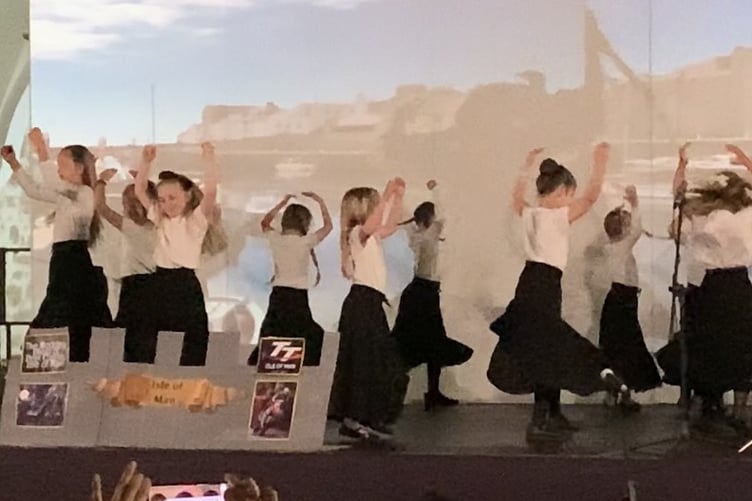 Year 2 pupils from Med High in Cyprus perform Manx dancing