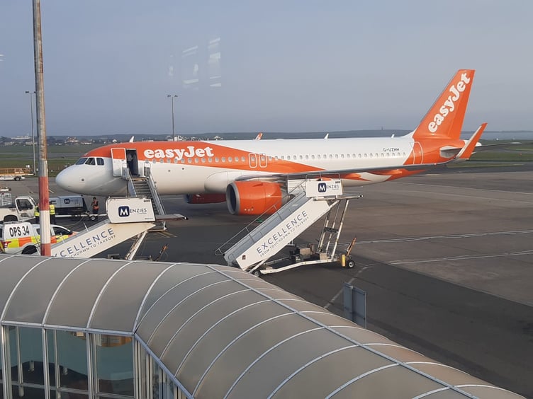 The easyJet plane at Ronaldsway