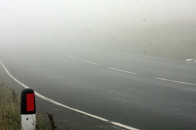 Thick mist on the Mountain Road