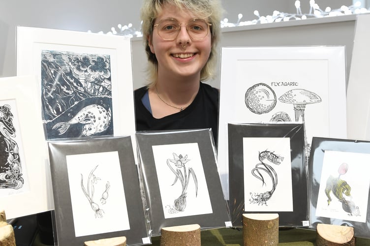 Lino printing and carving by Rosie Watson at the Finders Keepers artisan market