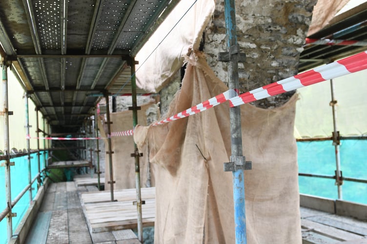 Behind the scenes of Phase 2 of the Laxey Wheel restoration project - traditional lime work on the viaduct
