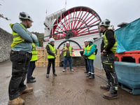 Pictures show behind the scenes of work to restore famous Laxey wheel