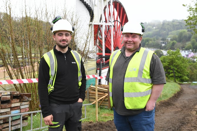 Behind the scenes of Phase 2 of the Laxey Wheel restoration project - pictured is Corey Kirkland and Derek Clarkson of the CCJ Group