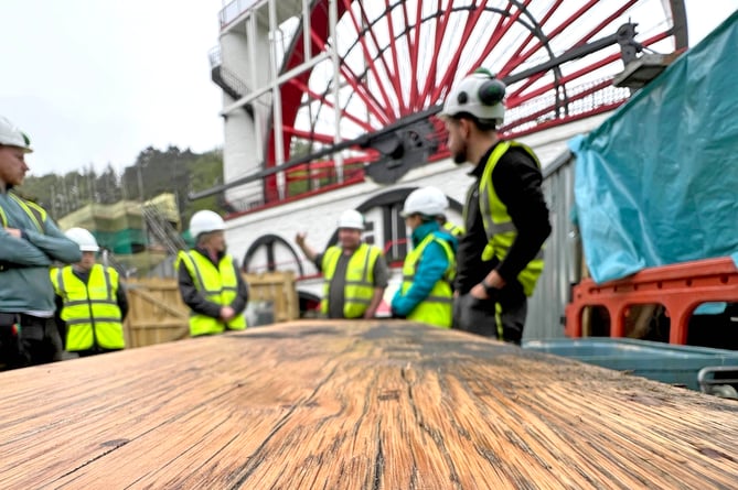 Behind the scenes of Phase 2 of the Laxey Wheel restoration project - new hardwood sections to replace the old timber on the rod duct