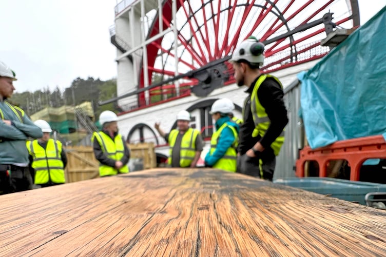 Behind the scenes of Phase 2 of the Laxey Wheel restoration project - new hardwood sections to replace the old timber on the rod duct