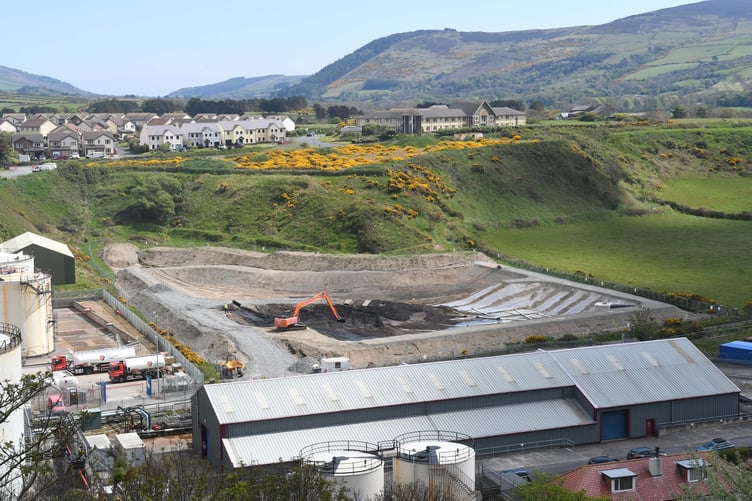 A 'silt lagoon' to hold contaminated material dredged from Peel Marina pictured under construction in 2020