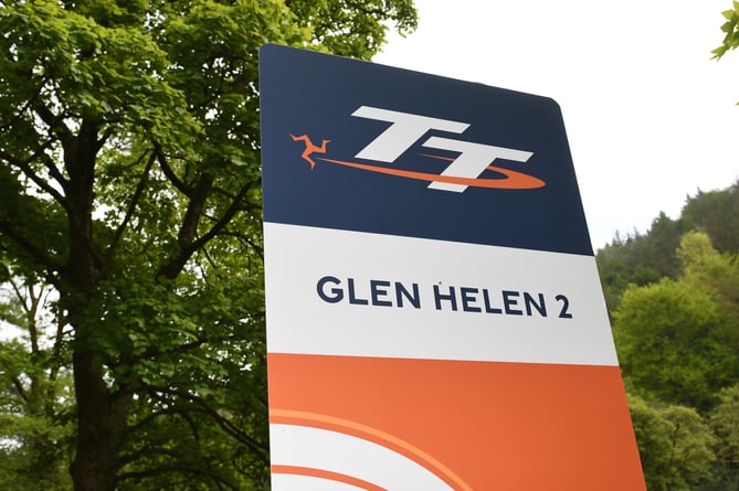 TT course signage at Glen Helen
