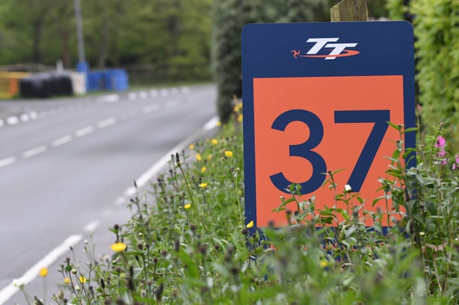 TT course signage at the 37th milestone