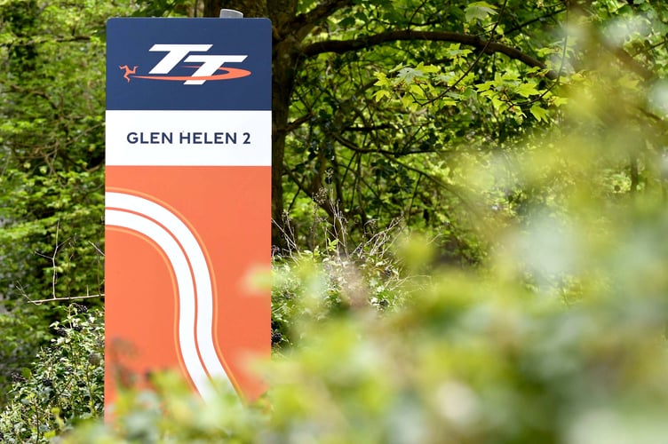 TT course signage at Glen Helen