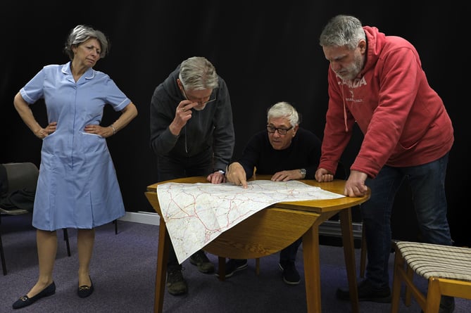 Rushen Players to perform play to mark D-Day landings 80th anniversary. Pictured are (left-right) Sharon Roberts, Juan Bridson, Graham Roberts and Robert Clayto