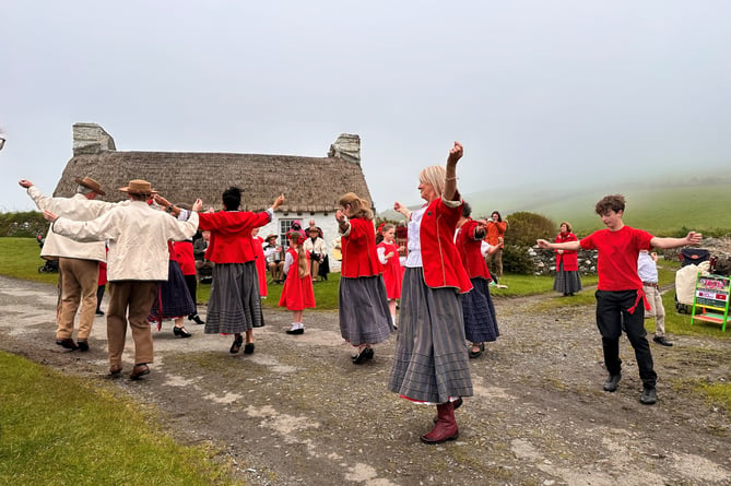 Perree Bane performs traditional dancing during May Day event at Cregneash