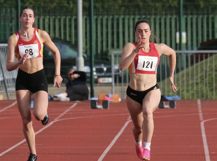 Meghan Pilley (centre) and Aimee Christian (left) were both in excellent form in off-island events over the weekend (Photo: Claire Turner)