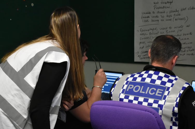 Exercise Facilitator Joanne Standish, supporting the Police as they test the running of the Casualty Bureau