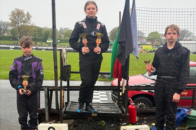 The Mike's Motors junior rods podium: (left to right) Macaulay Teare, winner Anna Savino and Aidan O'Boyle