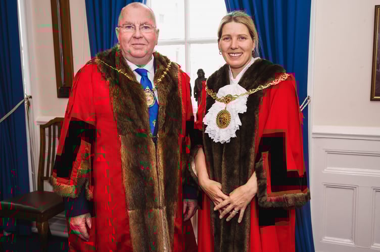 Deputy Mayor of Douglas Peter Washington with re-elected Mayor of Douglas Natalie Byron-Teare
