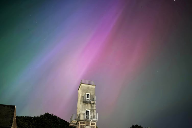 Northern Lights above Douglas fire station