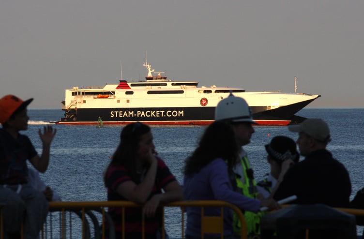 Manannan sails into Douglas Harbour.