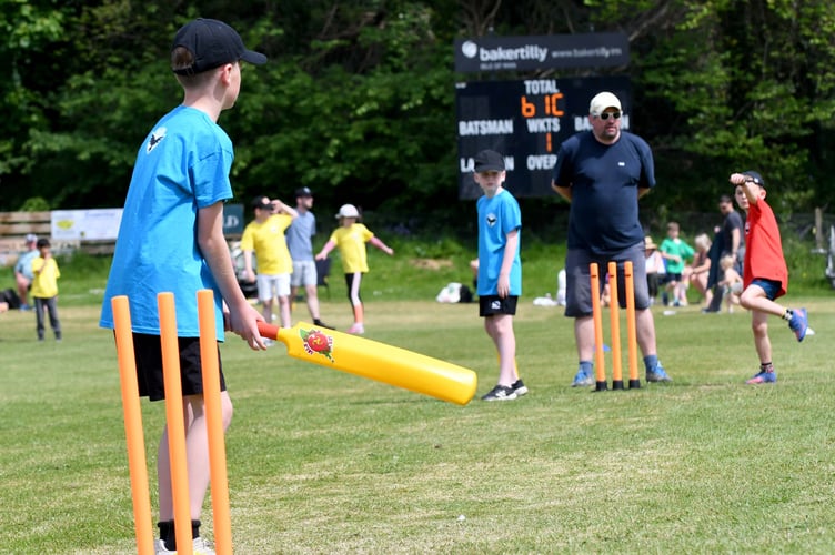 Youngsters enjoyed a game of cricket during the Manx Youth Games