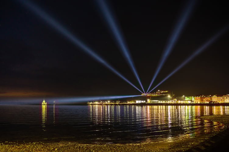 ELS put on a light show with beams of light going out across Douglas Bay surveying the sea, just as Sir William Hillary would've done in the same location over 200 years ago
