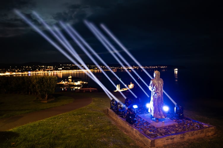 ELS put on a light show with beams of light going out across Douglas Bay surveying the sea, just as Sir William Hillary would've done in the same location over 200 years ago