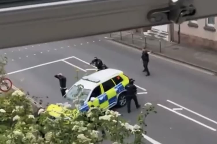 A video widely shared on social media shows armed police on Lord Street