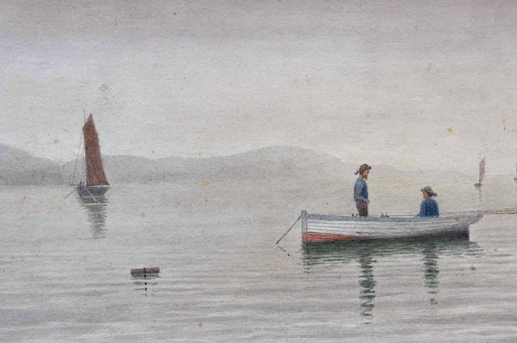 Painting by Robert Creer titled 'In Ramsey Bay' (June 1907)