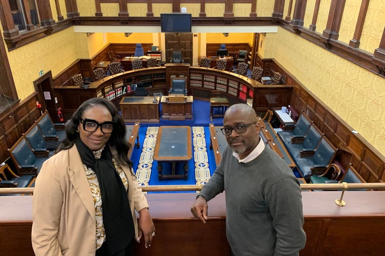 House of Assembly of the British Virgin Islands clerk Bethsaida Smith and deputy clerk Linton Leonard
